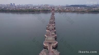 航拍广东潮州广济桥景观